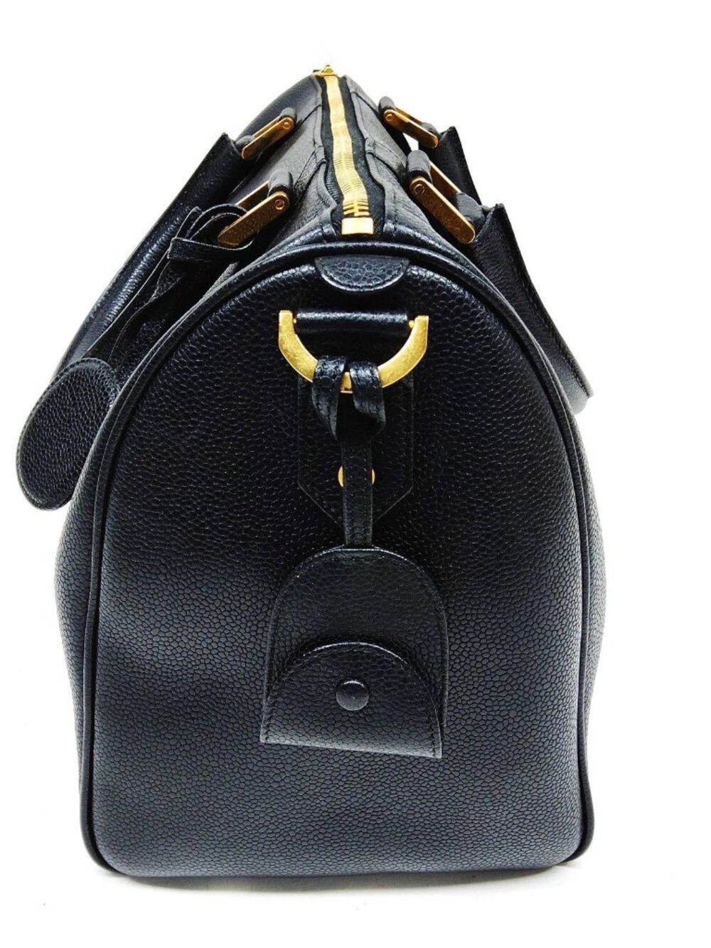 Authentic Chanel CC Boston Bag Black Caviar Leather Gold Hardware - Picture 4 of 16